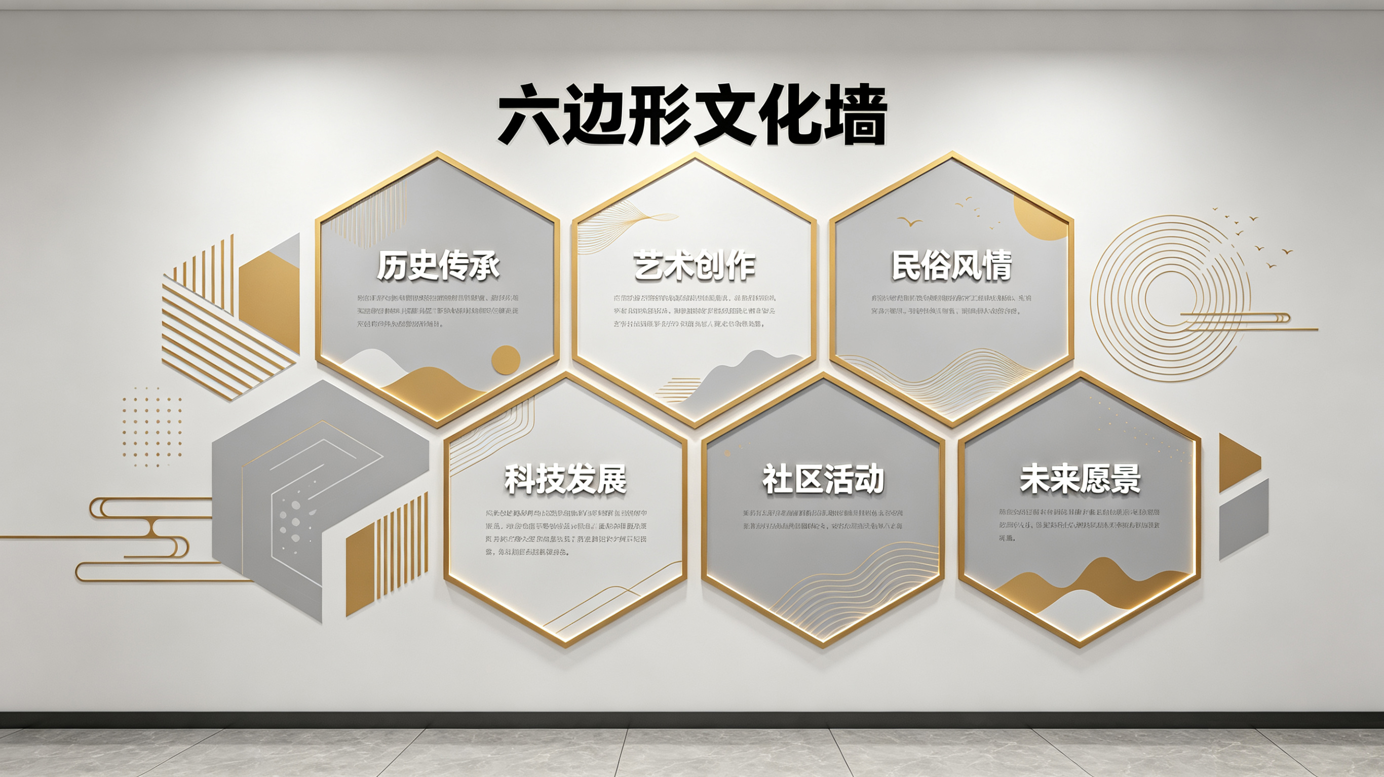 郧西企业文化墙 | 六边形信息美学